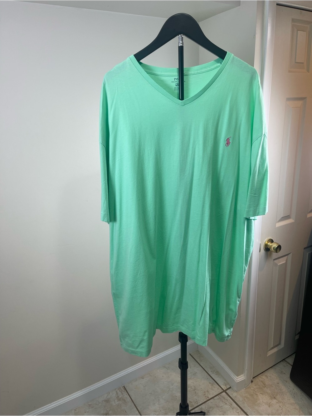 Polo by Ralph Lauren Men’s V-Neck T-Shirt in Mint